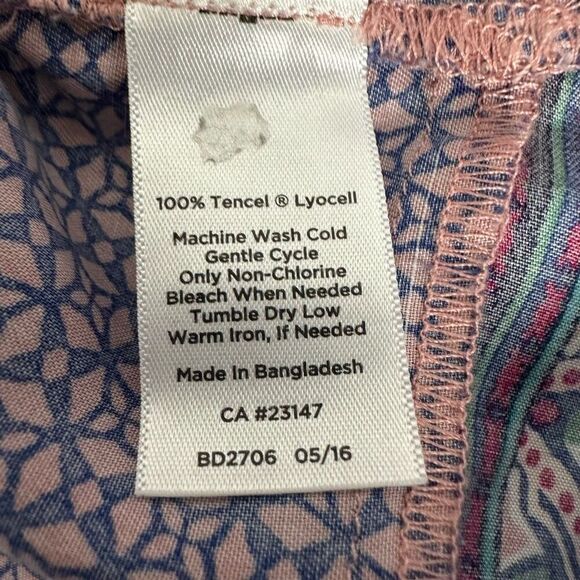 Talbots Womens 1X Pink Blue 3/4 Sleeve Blouse - Picture 7 of 8